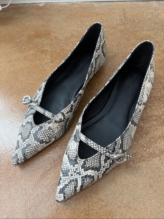 Rebecca Minkoff Shoes - Rebecca Minkoff Buckle Flat Snakeskin Print Pointed Toe Flats Leather 6M